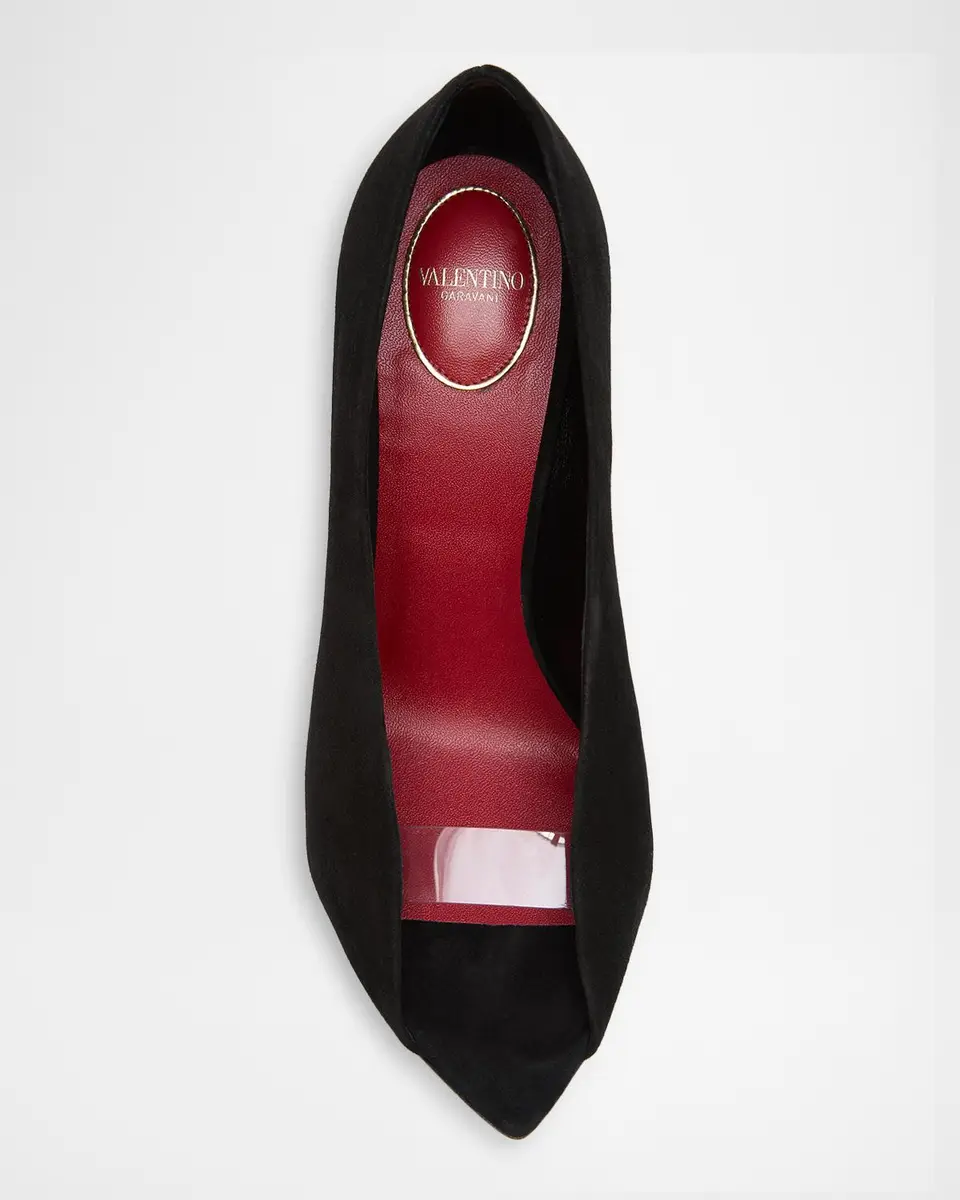 Valentino Garavani 105mm Open Toe Revele Suede Pumps | Thumbnail 6 Valentino Garavani 105mm Open Toe Revele Suede Pumps | Thumbnail 6