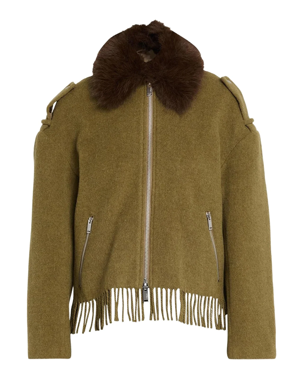 Wool-Blend Scarf-Hem Jacket Wool-Blend Scarf-Hem Jacket