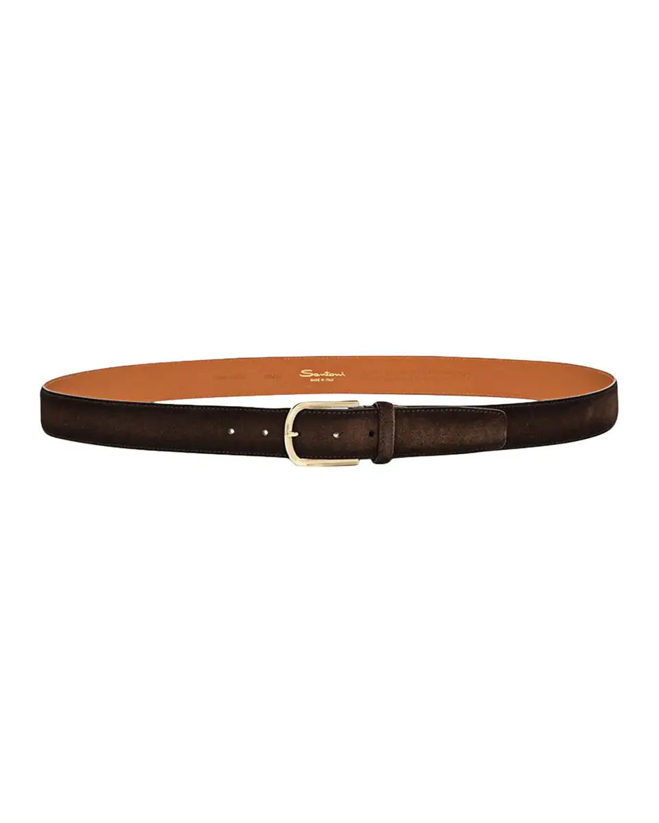 Santoni Men's Cintura Fibbia Suede Round-Buckle Belt | Thumbnail 2 Santoni Men's Cintura Fibbia Suede Round-Buckle Belt | Thumbnail 2