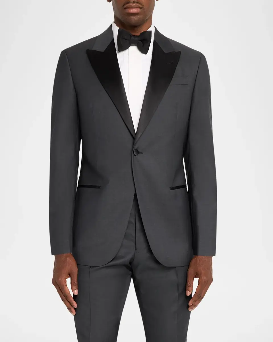 Emporio Armani Men's G Line Wool Satin-Trim Tuxedo | Thumbnail 4 Emporio Armani Men's G Line Wool Satin-Trim Tuxedo | Thumbnail 4