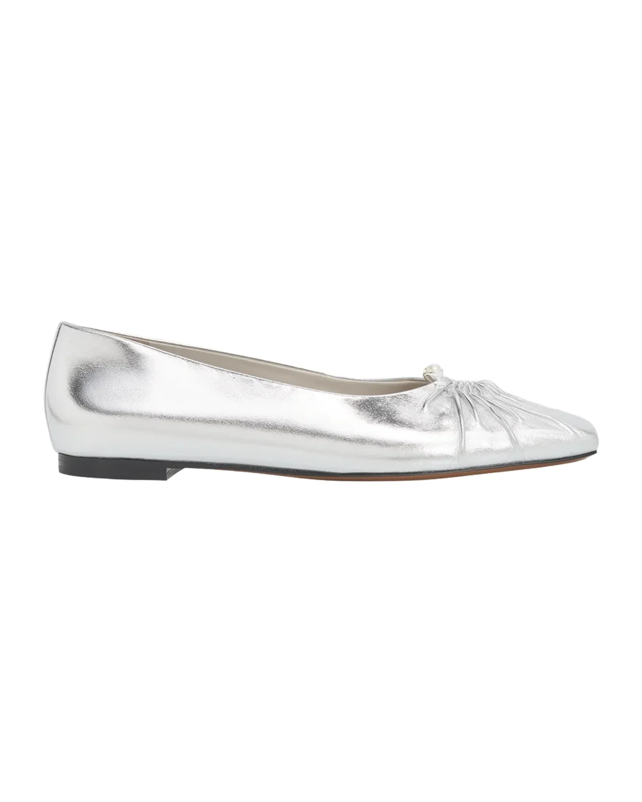 Vince Dany Ruched Leather Ballet Flats