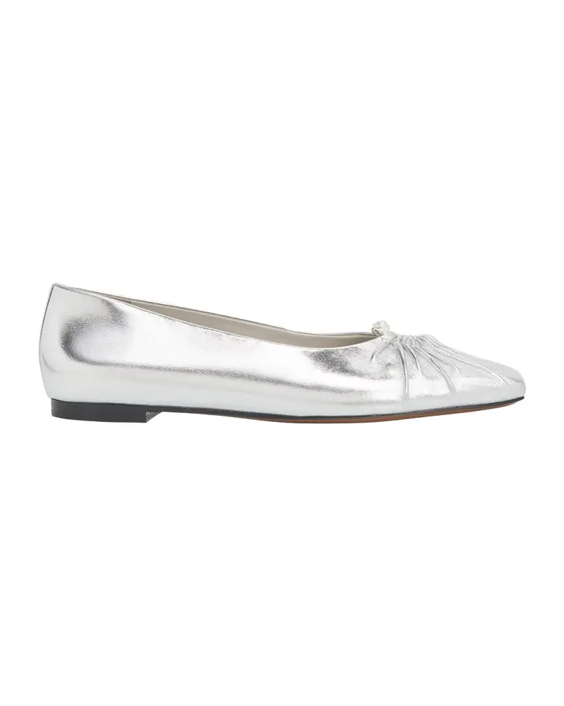 Vince Dany Ruched Leather Ballet Flats