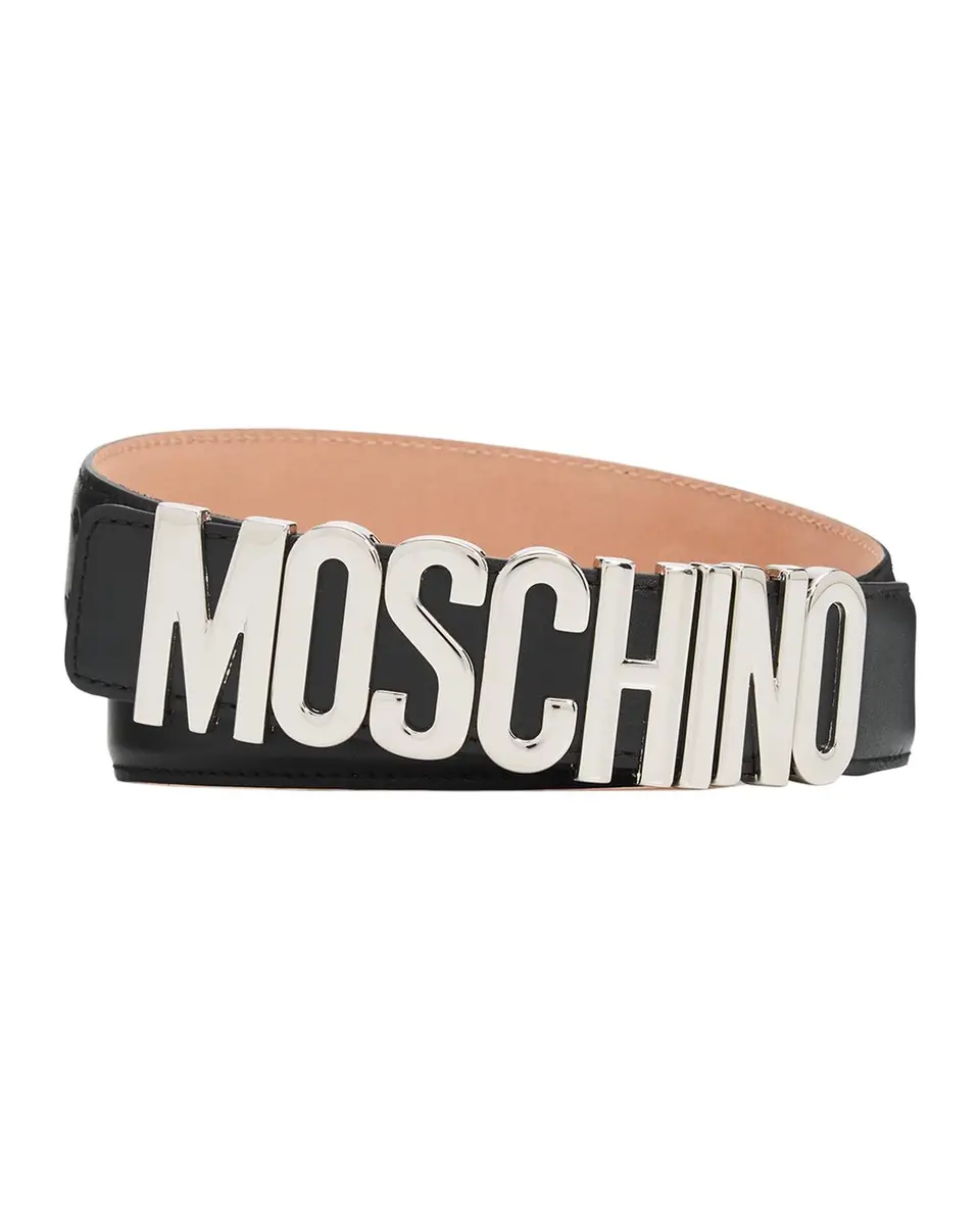 MOSCHINO Men's Metal-Logo Leather Belt | Thumbnail 3 MOSCHINO Men's Metal-Logo Leather Belt | Thumbnail 3