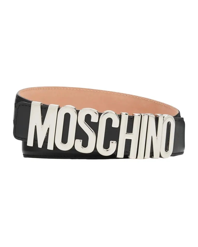 Men's Metal-Logo Leather Belt Men's Metal-Logo Leather Belt