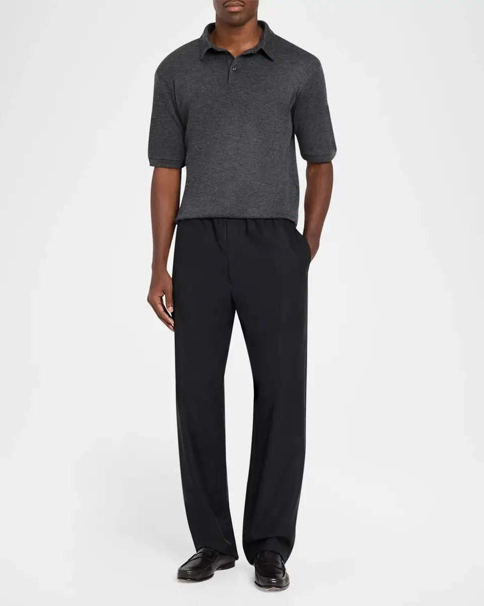 Giorgio Armani Men's Cashmere Knit Polo Shirt | Thumbnail 2 Giorgio Armani Men's Cashmere Knit Polo Shirt | Thumbnail 2