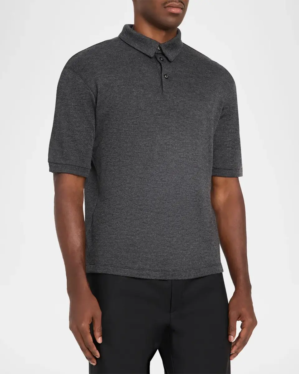 Giorgio Armani Men's Cashmere Knit Polo Shirt | Thumbnail 4 Giorgio Armani Men's Cashmere Knit Polo Shirt | Thumbnail 4