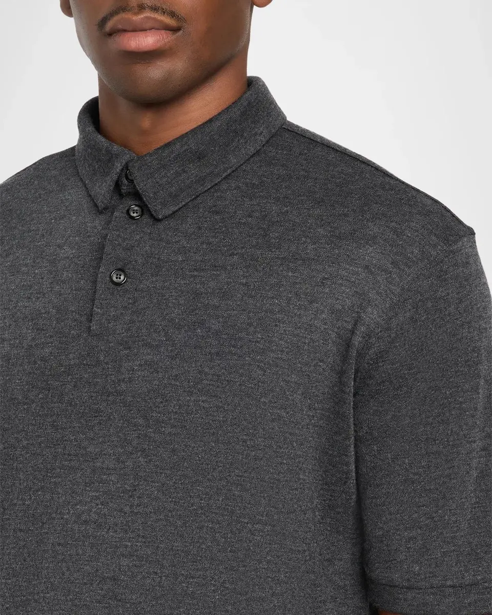 Giorgio Armani Men's Cashmere Knit Polo Shirt | Thumbnail 5 Giorgio Armani Men's Cashmere Knit Polo Shirt | Thumbnail 5