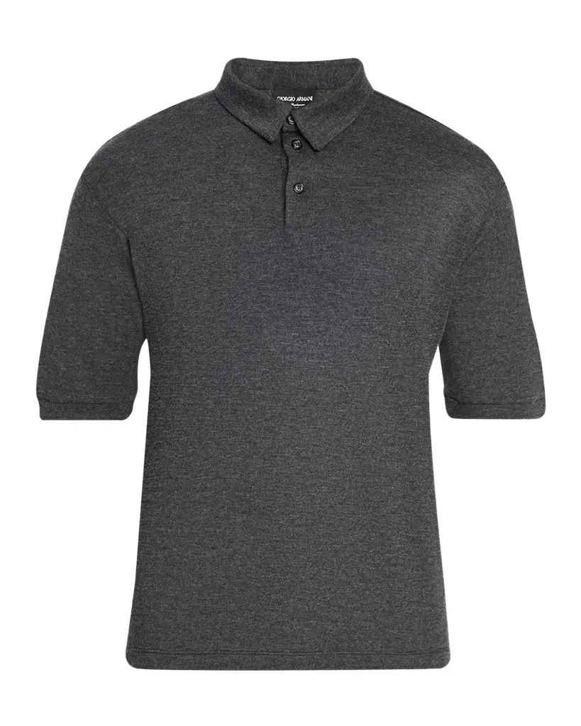 Giorgio Armani Men's Cashmere Knit Polo Shirt