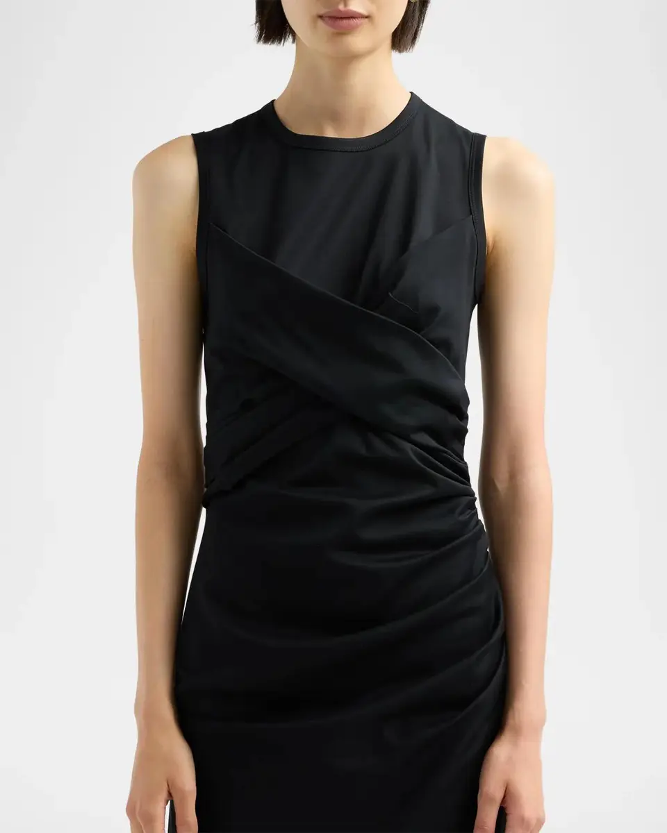 Proenza Schouler Zafira Sleeveless Draped Cotton Asymmetric Midi Dress | Thumbnail 5 Proenza Schouler Zafira Sleeveless Draped Cotton Asymmetric Midi Dress | Thumbnail 5