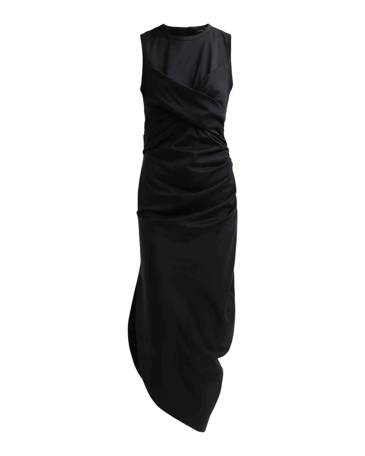 Zafira Sleeveless Draped Cotton Asymmetric Midi Dress Zafira Sleeveless Draped Cotton Asymmetric Midi Dress