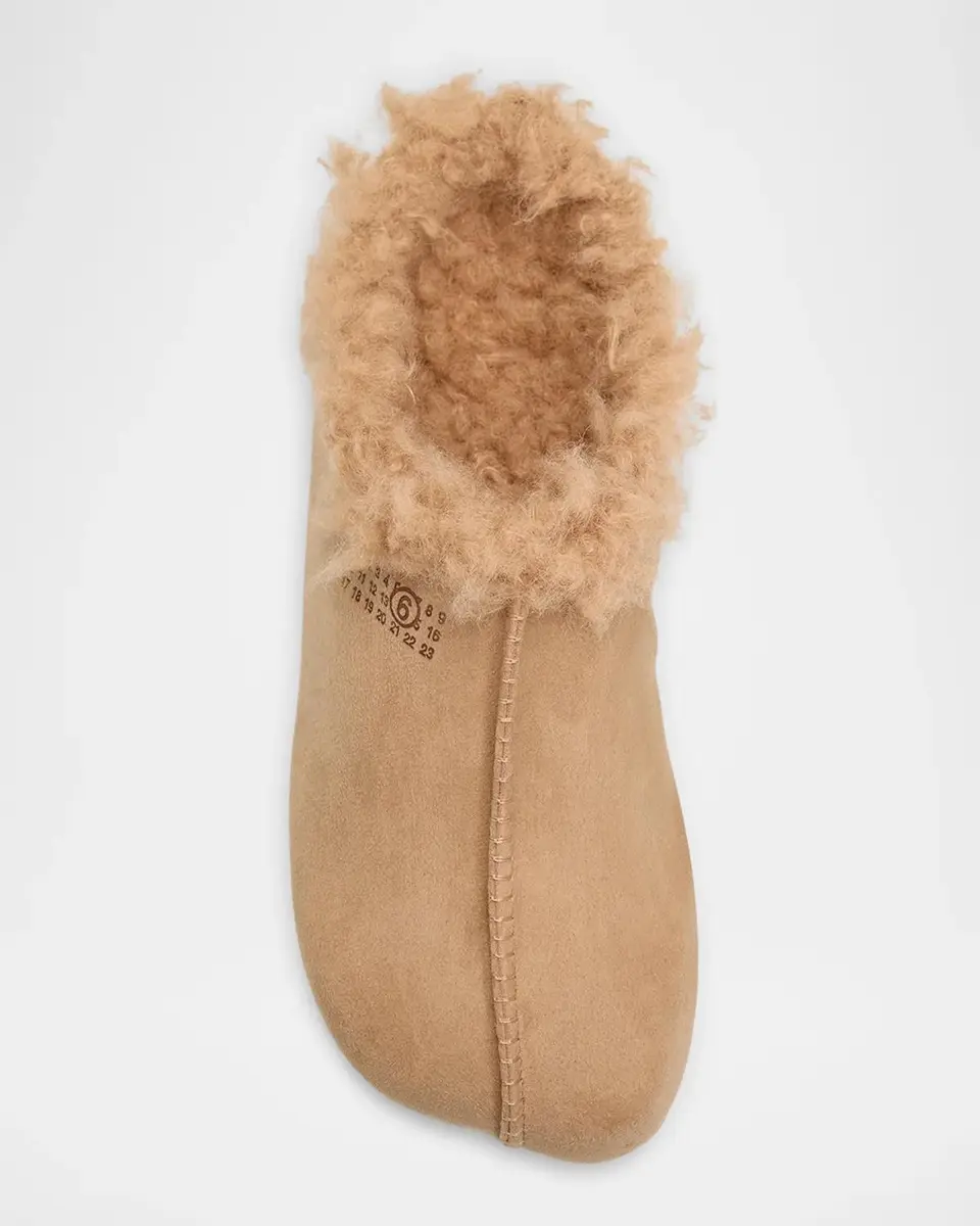 Maison Margiela Shearling-Lined Suede Anatomical Mules | Thumbnail 6 Maison Margiela Shearling-Lined Suede Anatomical Mules | Thumbnail 6