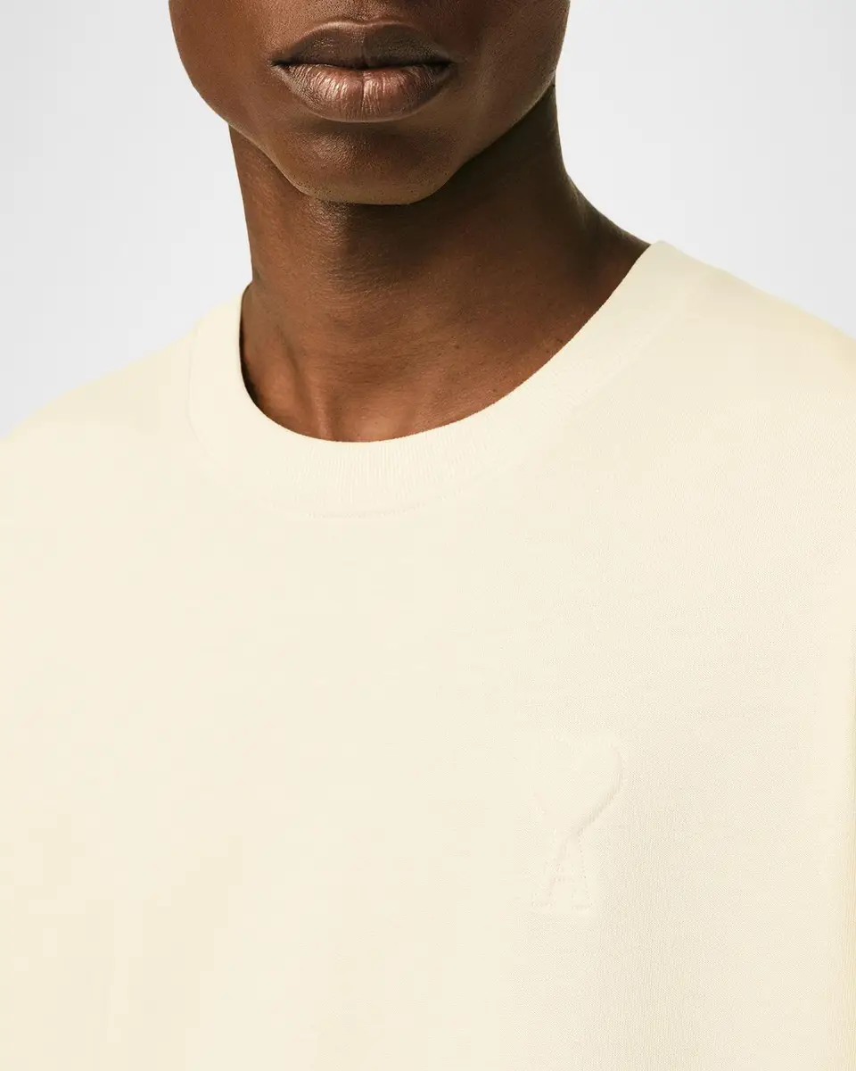 AMI PARIS Men's Tonal Ami De Coeur Crewneck T-Shirt | Thumbnail 5 AMI PARIS Men's Tonal Ami De Coeur Crewneck T-Shirt | Thumbnail 5