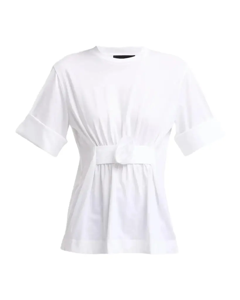 Simone Rocha Gathered Rose Wire Sleeve Boy T-Shirt