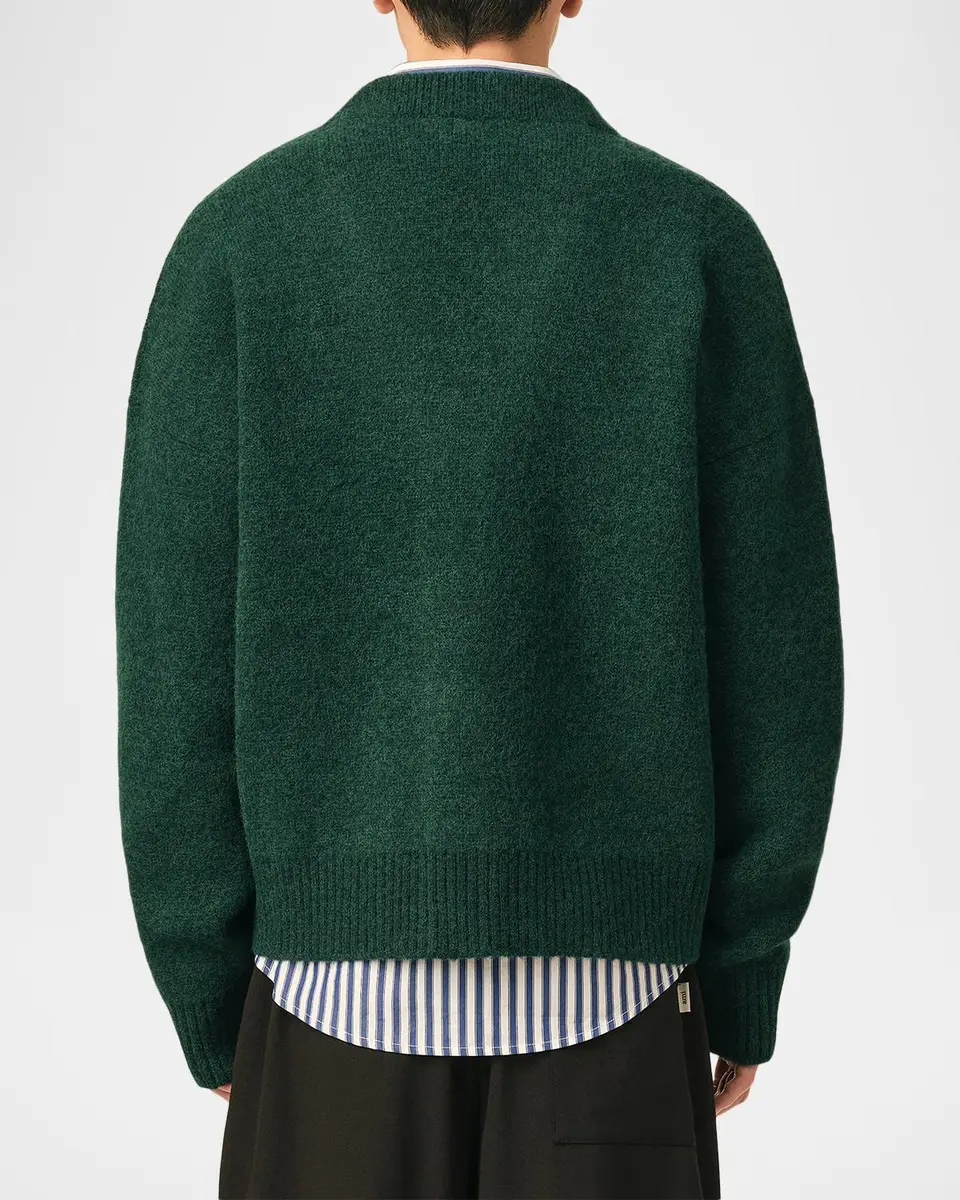 AMI PARIS Men's Intarsia Ami de Caur Knit Cardigan | Thumbnail 3 AMI PARIS Men's Intarsia Ami de Caur Knit Cardigan | Thumbnail 3
