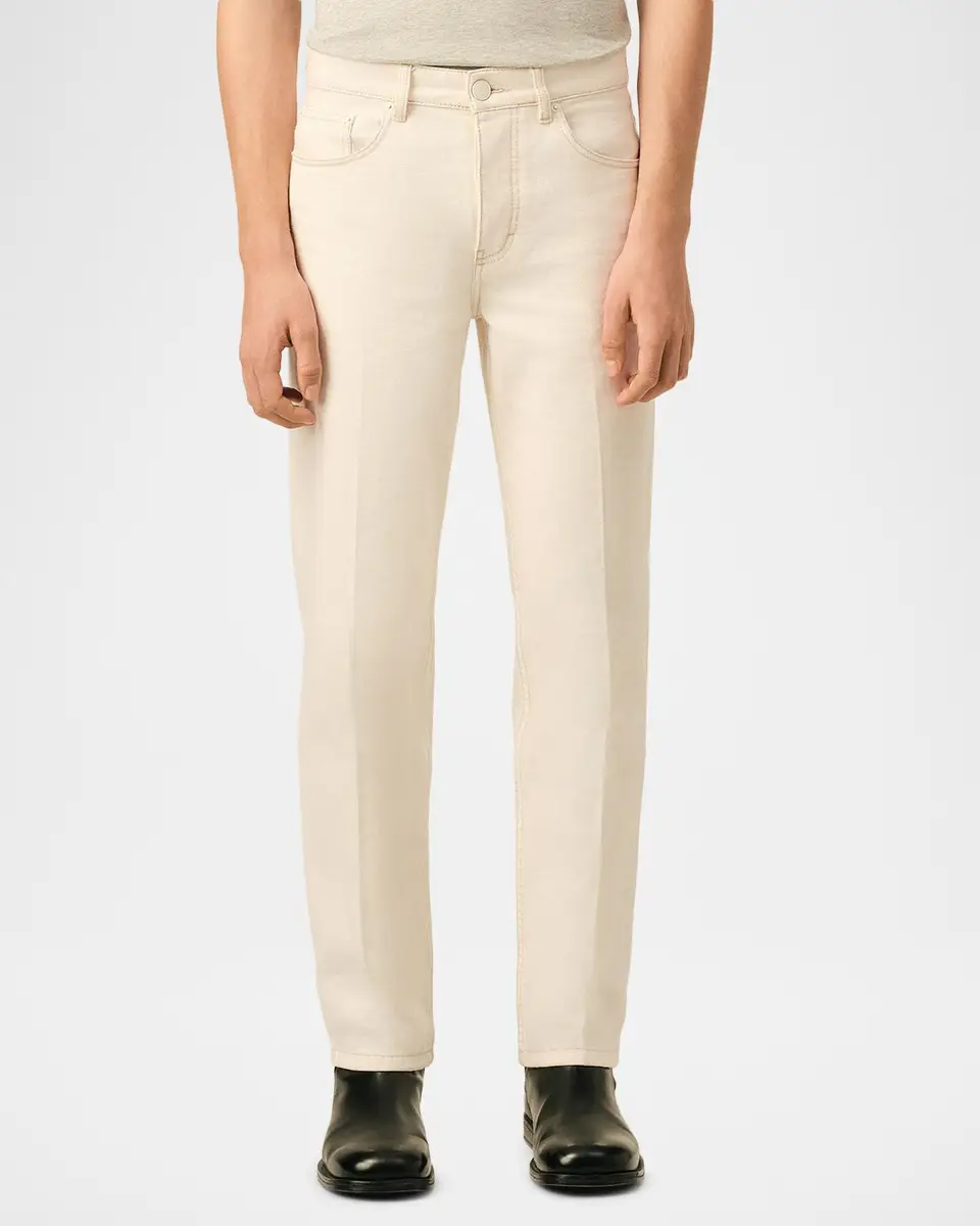 AMI PARIS Men's Parisian-Fit White Denim Jeans | Thumbnail 4 AMI PARIS Men's Parisian-Fit White Denim Jeans | Thumbnail 4