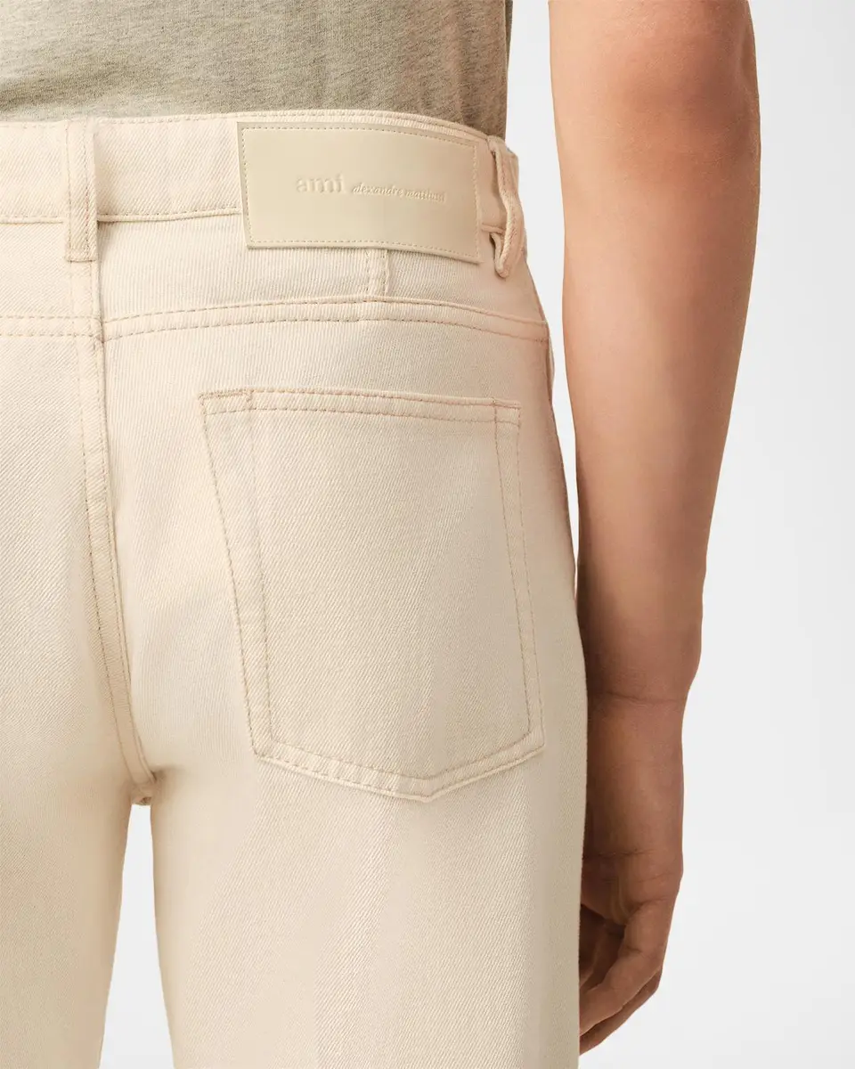 AMI PARIS Men's Parisian-Fit White Denim Jeans | Thumbnail 5 AMI PARIS Men's Parisian-Fit White Denim Jeans | Thumbnail 5
