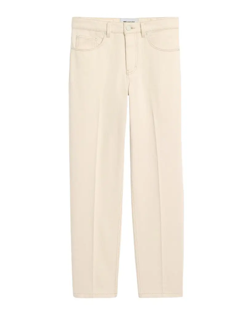 AMI PARIS Men's Parisian-Fit White Denim Jeans