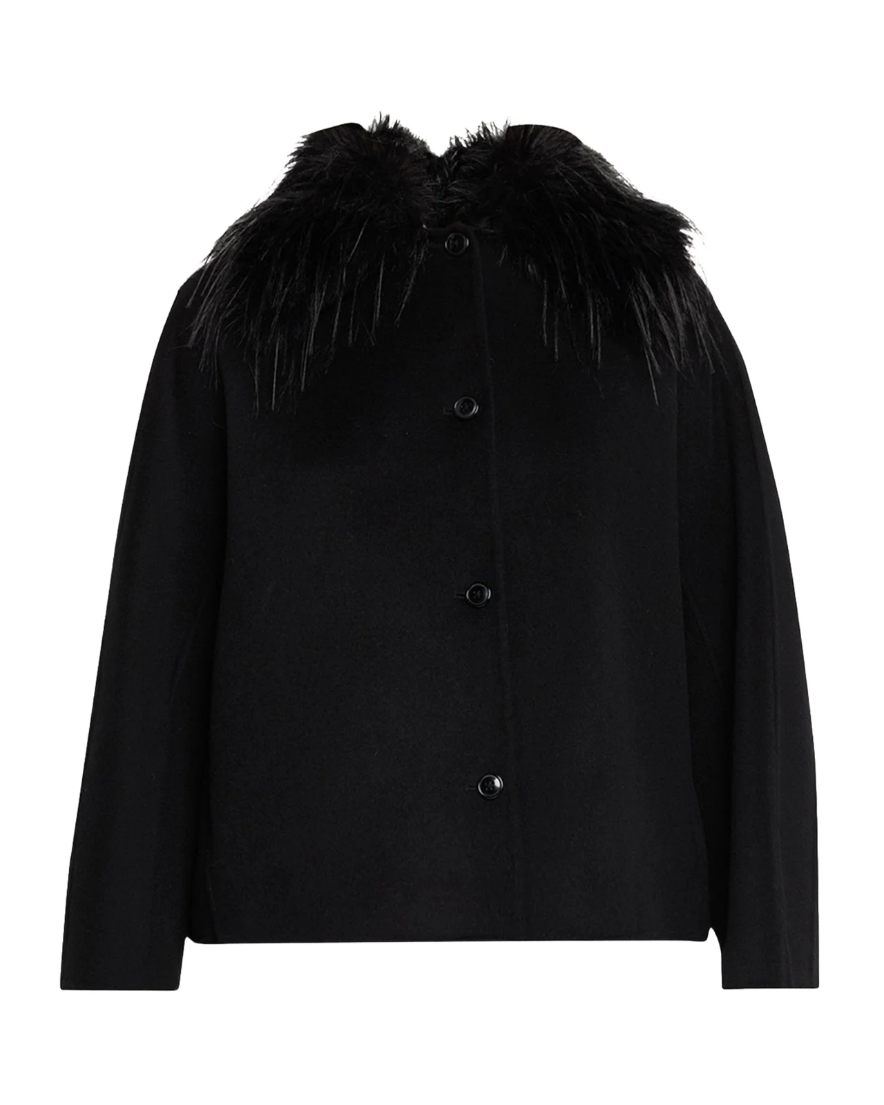 Rafe Faux Fur Collared Wool-Cashmere Jacket