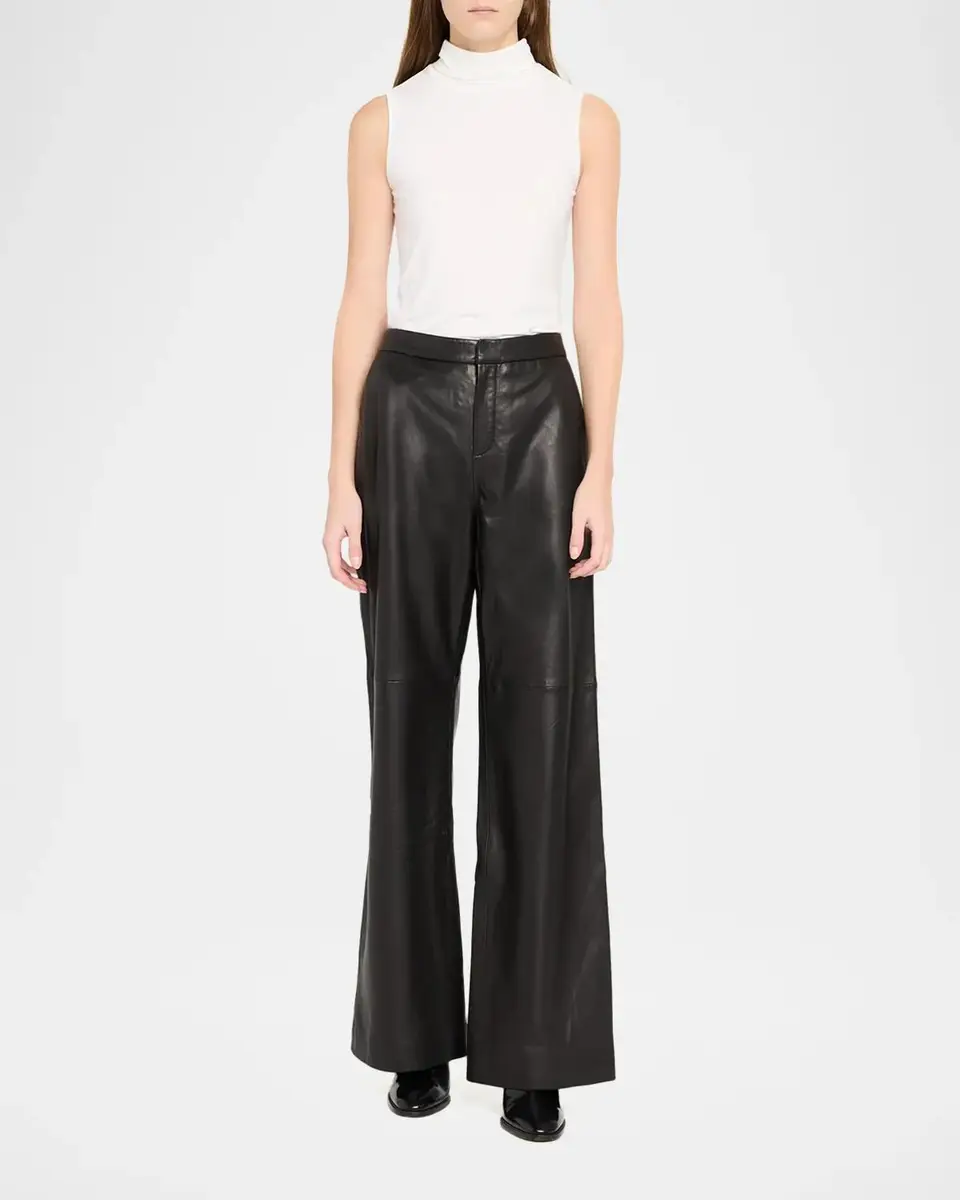 L'Agence Livvy Leather Straight-Leg Trousers | Thumbnail 2 L'Agence Livvy Leather Straight-Leg Trousers | Thumbnail 2