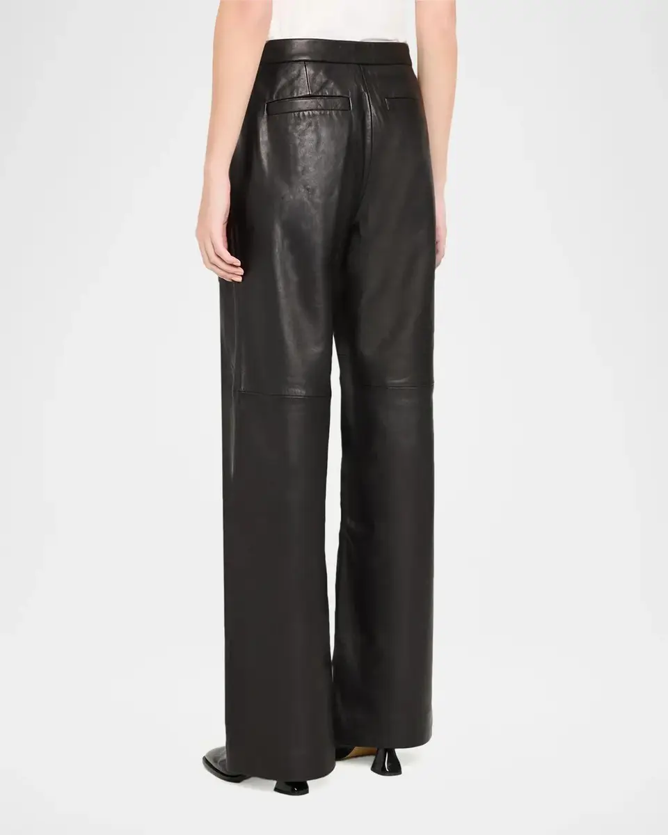 L'Agence Livvy Leather Straight-Leg Trousers | Thumbnail 3 L'Agence Livvy Leather Straight-Leg Trousers | Thumbnail 3
