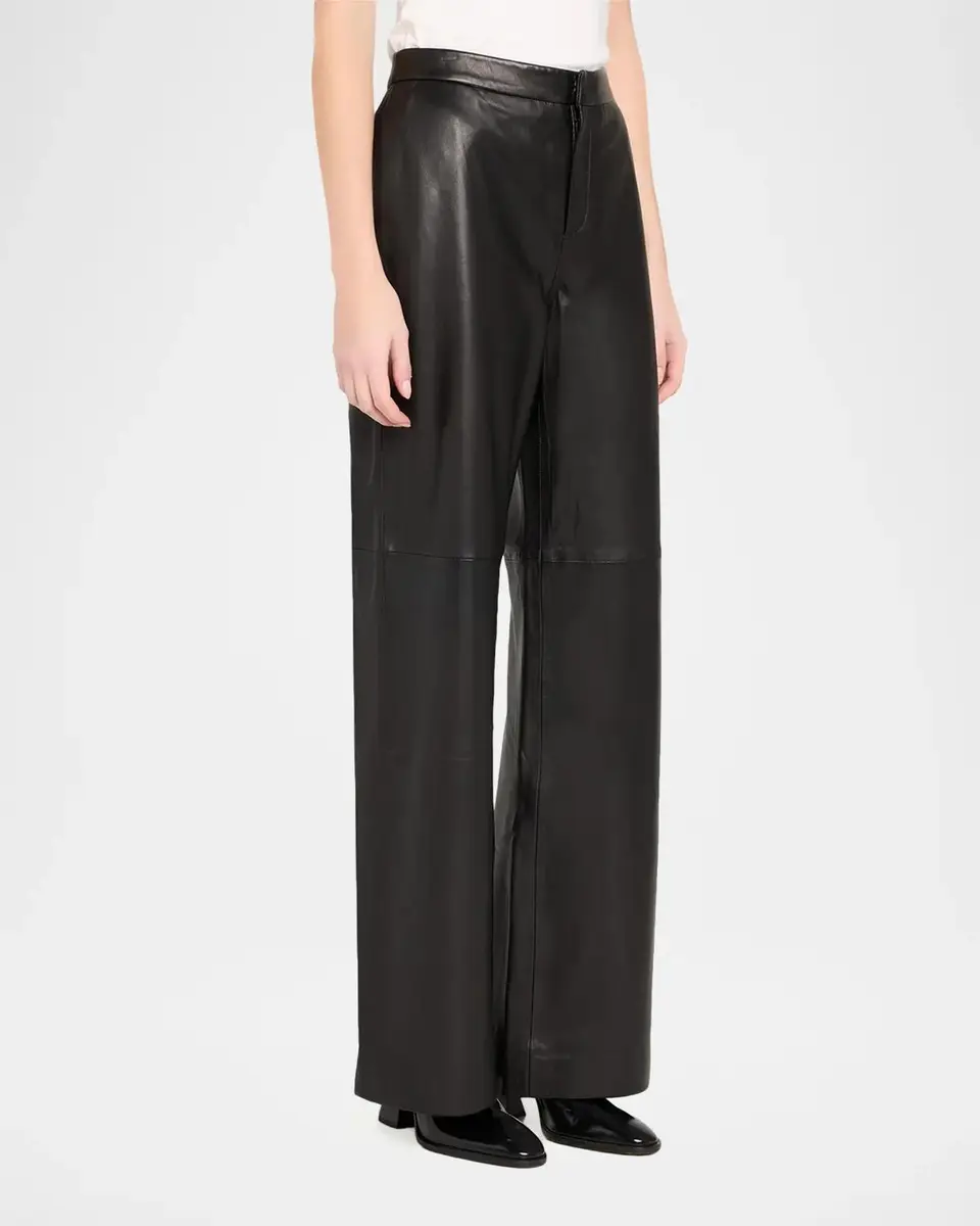 L'Agence Livvy Leather Straight-Leg Trousers | Thumbnail 4 L'Agence Livvy Leather Straight-Leg Trousers | Thumbnail 4