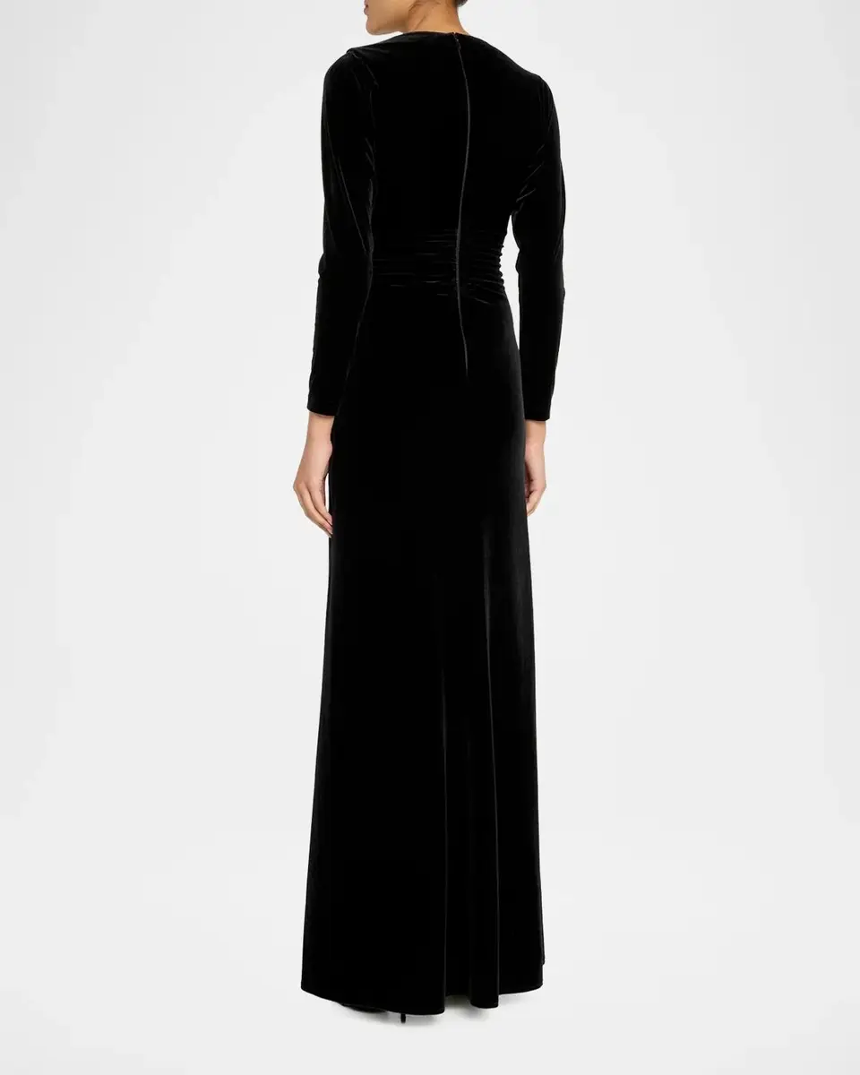 Rickie Freeman for Teri Jon Velvet Beaded Accent A-Line Gown | Thumbnail 3 Rickie Freeman for Teri Jon Velvet Beaded Accent A-Line Gown | Thumbnail 3