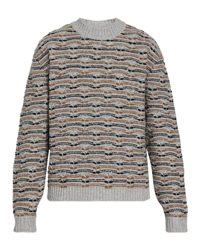 Marni Men's Wool Wave Cable Knit Crewneck Sweater