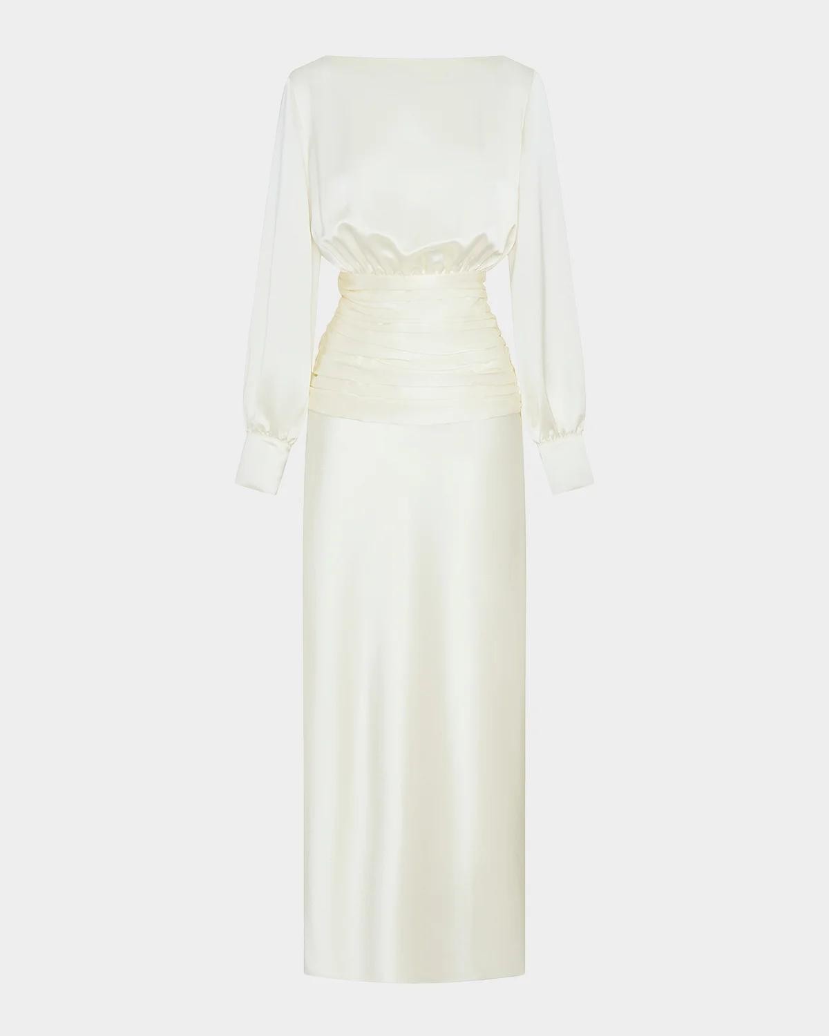 NICHOLAS Samina Open-Back Satin Gown