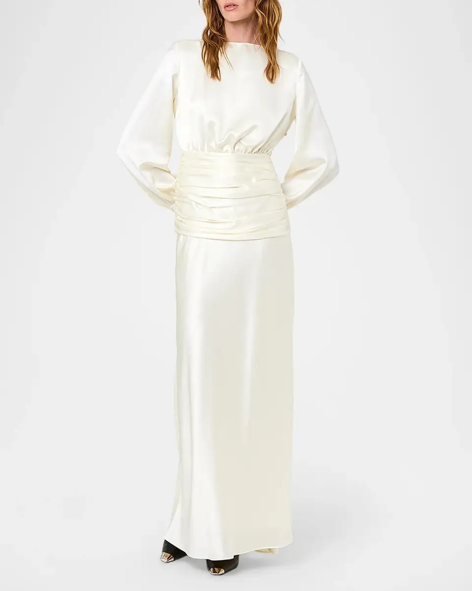 NICHOLAS Samina Open-Back Satin Gown | Thumbnail 2 NICHOLAS Samina Open-Back Satin Gown | Thumbnail 2