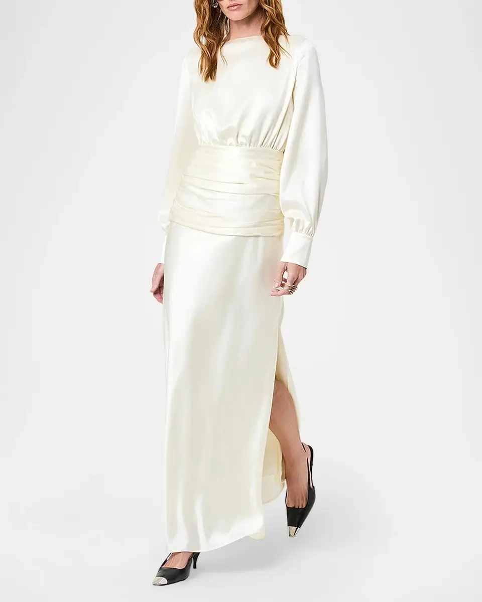 NICHOLAS Samina Open-Back Satin Gown | Thumbnail 4 NICHOLAS Samina Open-Back Satin Gown | Thumbnail 4