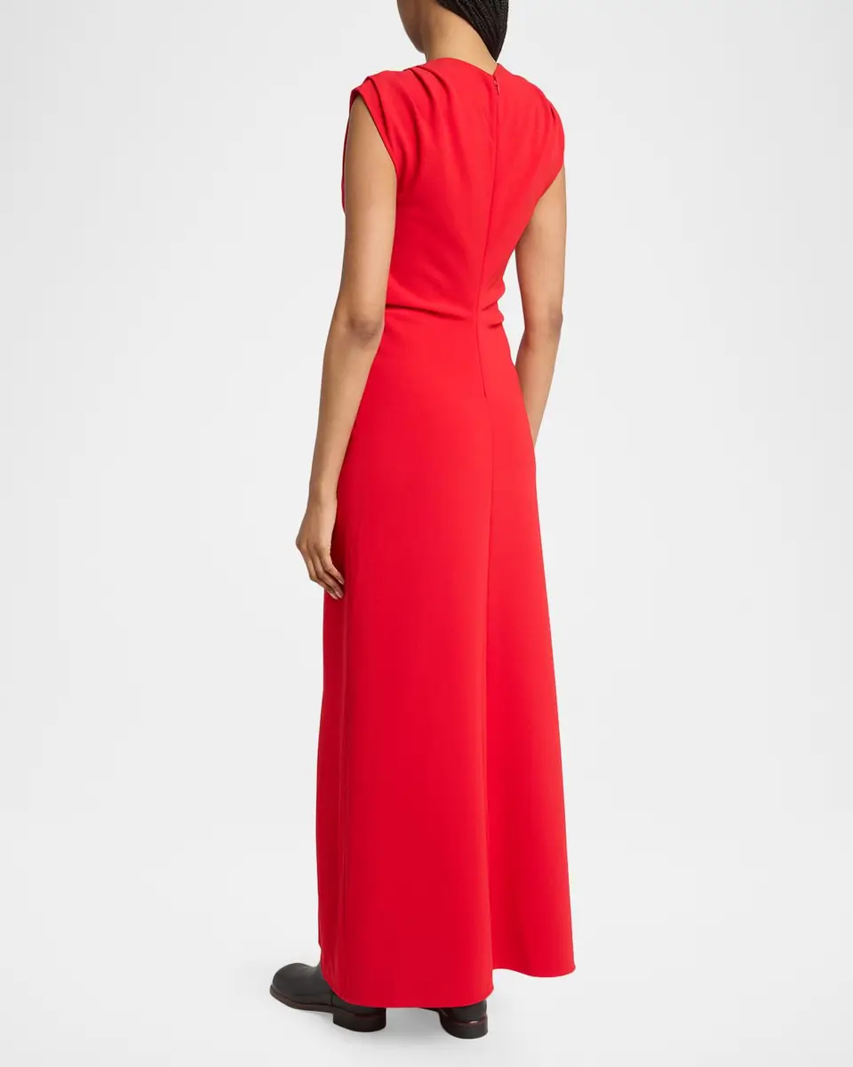 Proenza Schouler Geraldine Plunging Gathered-Shoulder Sleeveless Maxi Dress | Thumbnail 3 Proenza Schouler Geraldine Plunging Gathered-Shoulder Sleeveless Maxi Dress | Thumbnail 3