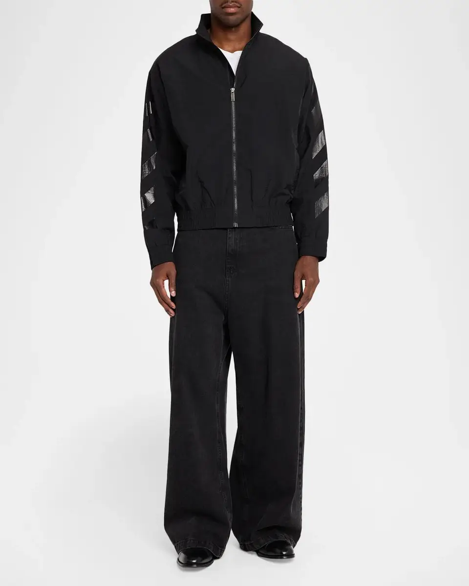 Off-White Men's Glossy Arrow Nylon Track Jacket | Thumbnail 2 Off-White Men's Glossy Arrow Nylon Track Jacket | Thumbnail 2