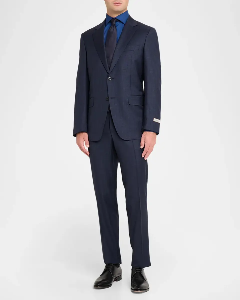 Canali Men's Wool Tonal Crosshatch Two-Piece Suit | Thumbnail 2 Canali Men's Wool Tonal Crosshatch Two-Piece Suit | Thumbnail 2