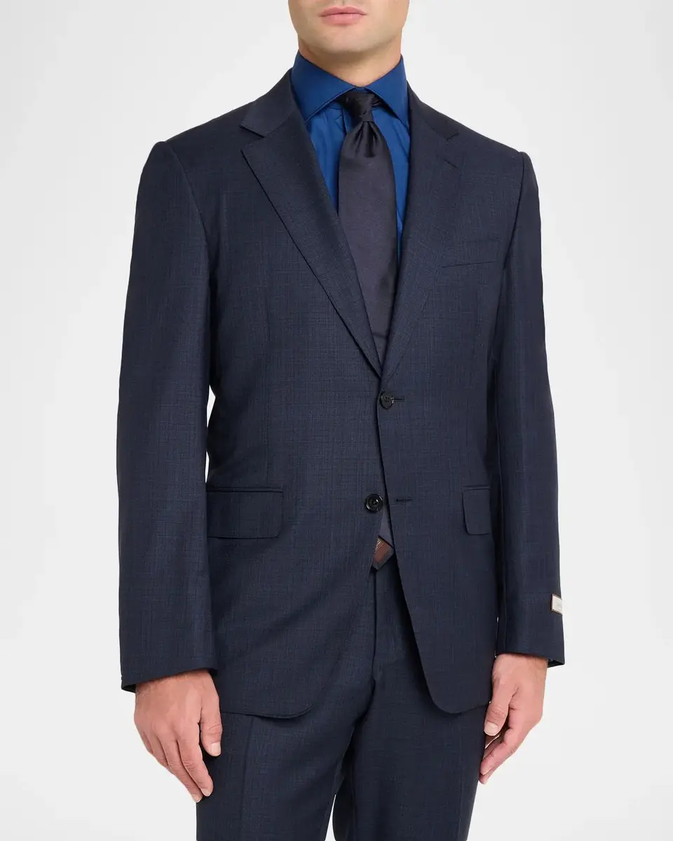 Canali Men's Wool Tonal Crosshatch Two-Piece Suit | Thumbnail 4 Canali Men's Wool Tonal Crosshatch Two-Piece Suit | Thumbnail 4