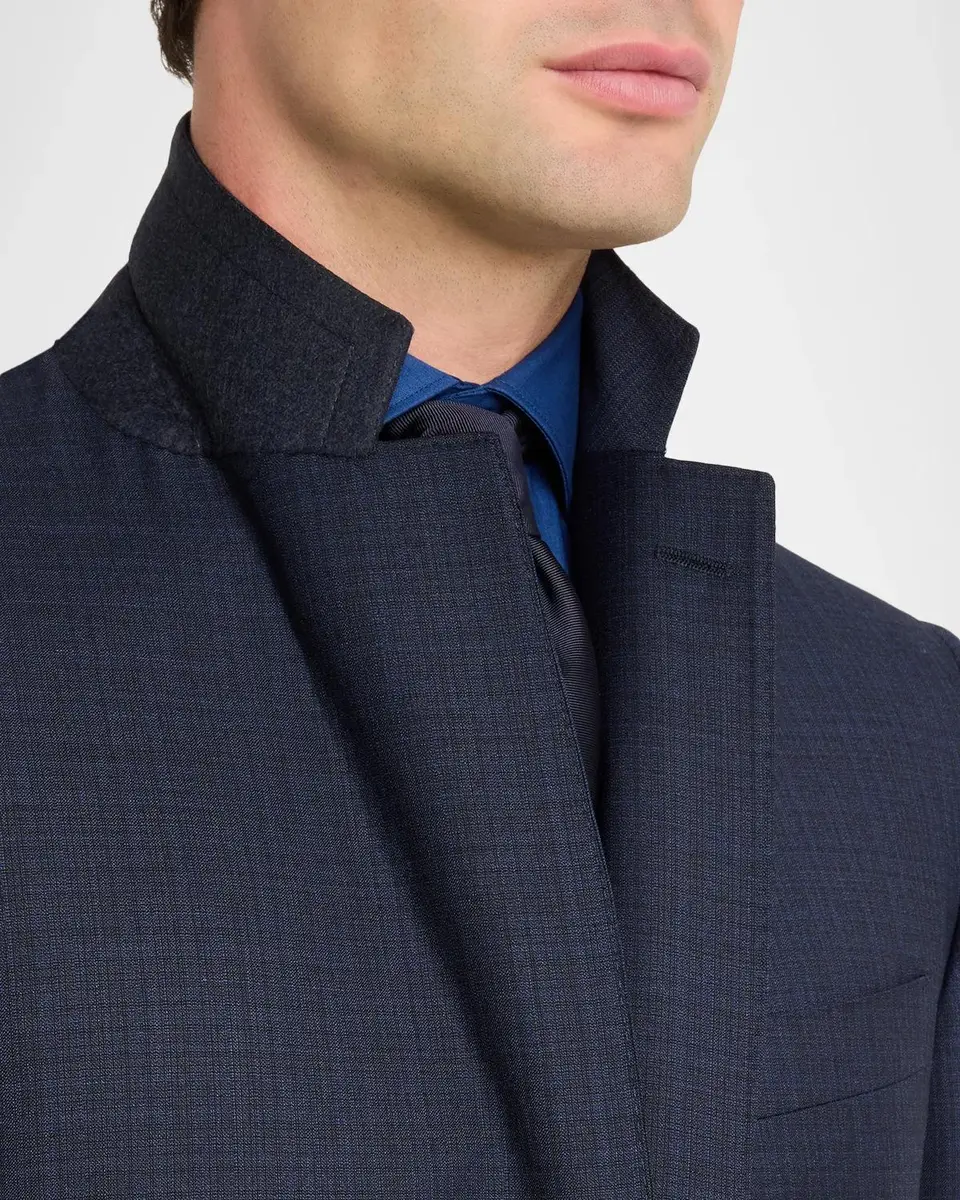 Canali Men's Wool Tonal Crosshatch Two-Piece Suit | Thumbnail 8 Canali Men's Wool Tonal Crosshatch Two-Piece Suit | Thumbnail 8