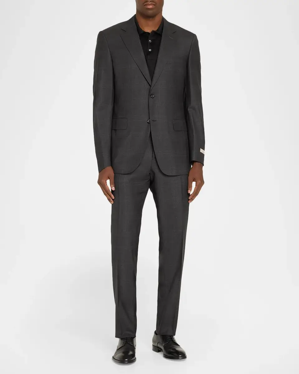 Canali Men's Wool Tonal Plaid Two-Piece Suit | Thumbnail 2 Canali Men's Wool Tonal Plaid Two-Piece Suit | Thumbnail 2