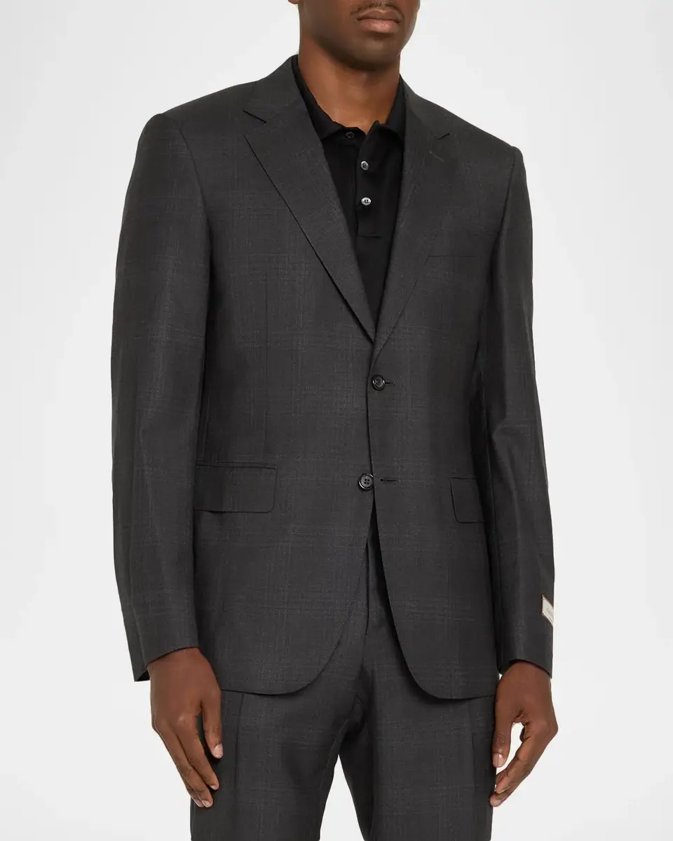 Canali Men's Wool Tonal Plaid Two-Piece Suit | Thumbnail 4 Canali Men's Wool Tonal Plaid Two-Piece Suit | Thumbnail 4