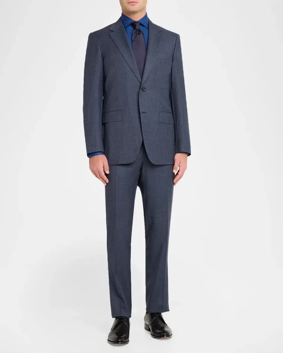Canali Men's Impeccabile Wool Micro-Neat Two-Piece Suit | Thumbnail 2 Canali Men's Impeccabile Wool Micro-Neat Two-Piece Suit | Thumbnail 2