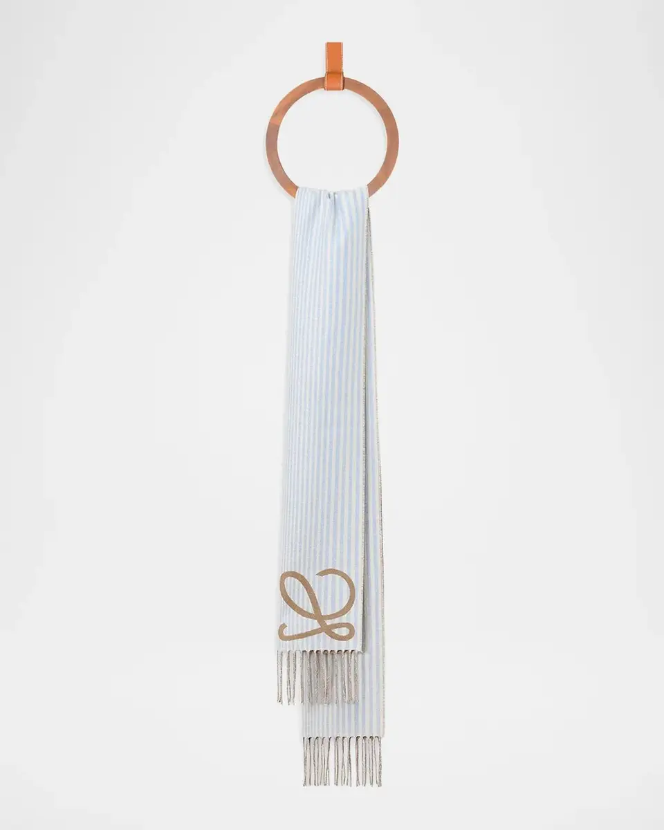 Loewe Men's Anagram Silk-Cashmere Scarf | Thumbnail 5 Loewe Men's Anagram Silk-Cashmere Scarf | Thumbnail 5