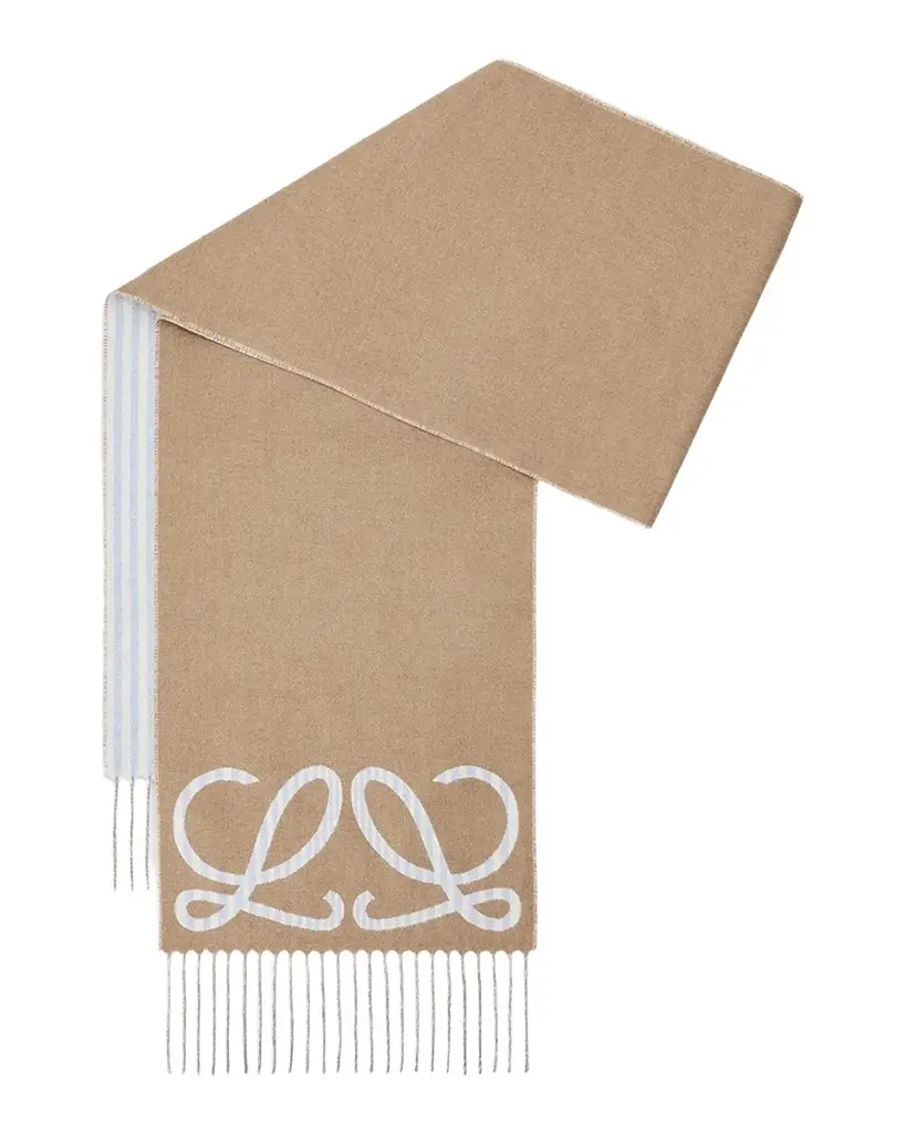 Loewe Men's Anagram Silk-Cashmere Scarf