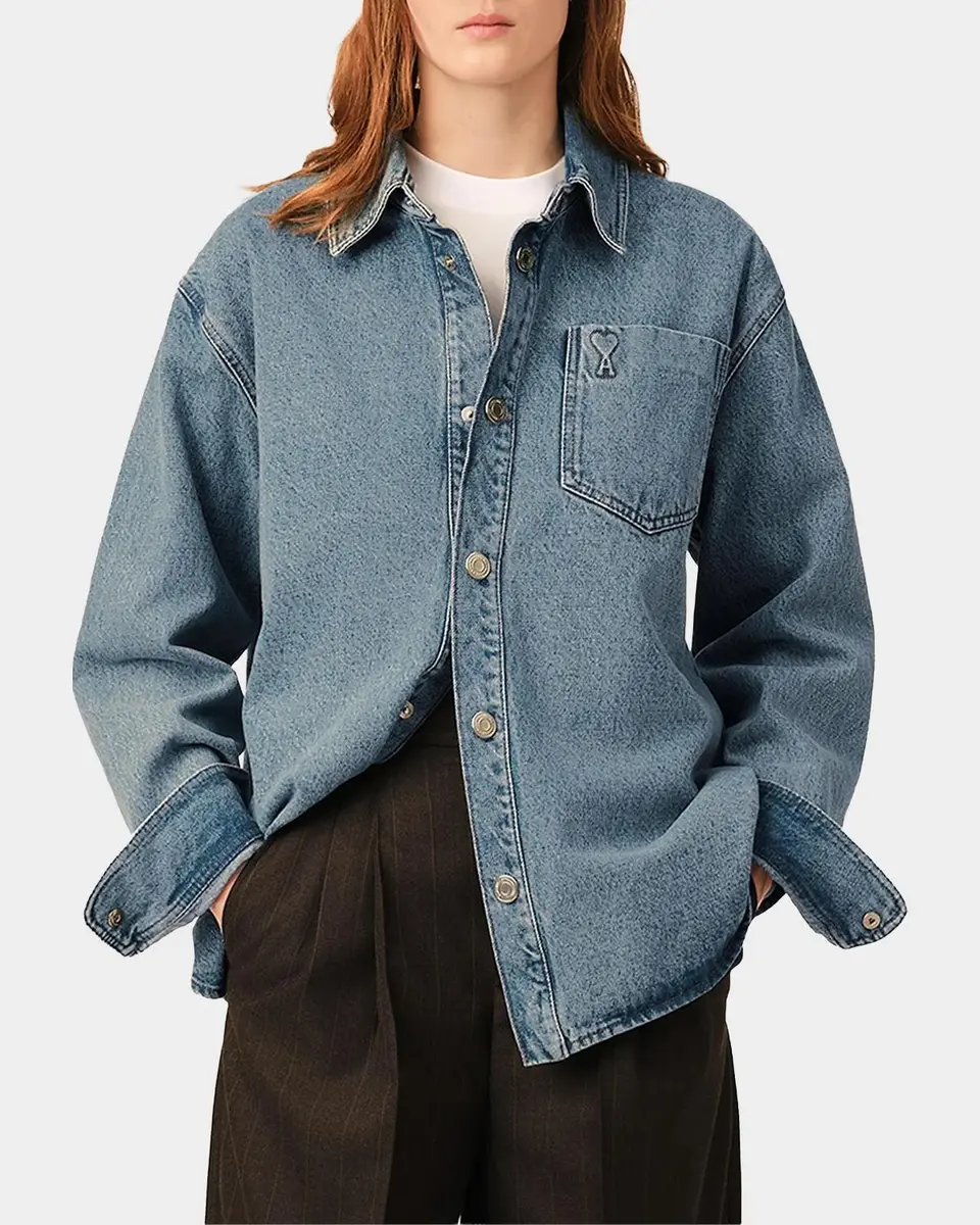 AMI PARIS Ami De Coeur Denim Overshirt | Thumbnail 3 AMI PARIS Ami De Coeur Denim Overshirt | Thumbnail 3