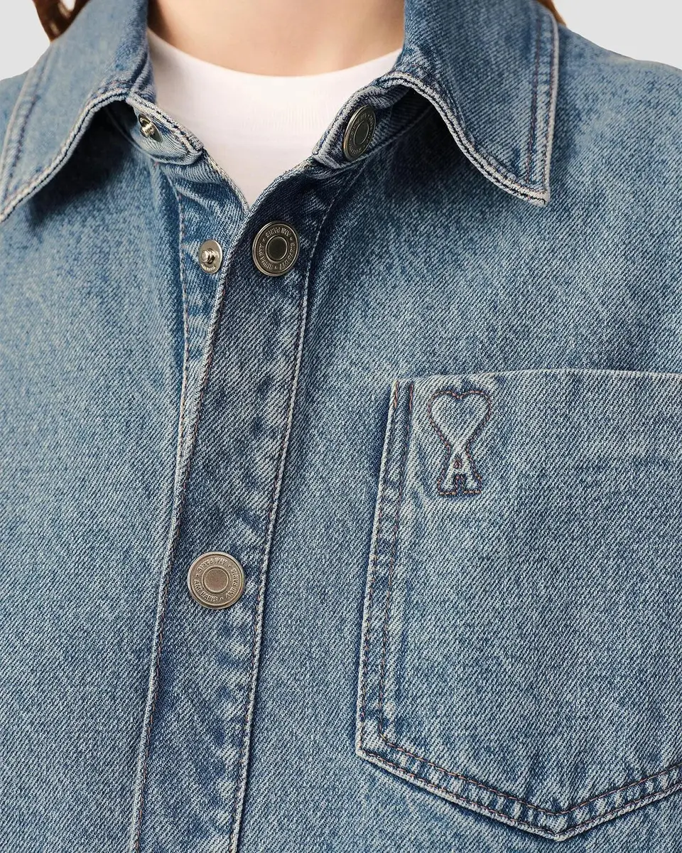 AMI PARIS Ami De Coeur Denim Overshirt | Thumbnail 4 AMI PARIS Ami De Coeur Denim Overshirt | Thumbnail 4