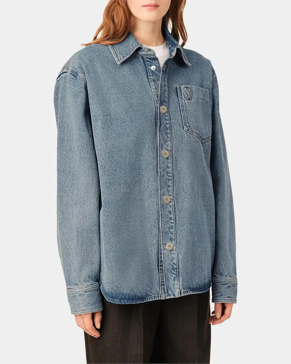 AMI PARIS Ami De Coeur Denim Overshirt | Thumbnail 5 AMI PARIS Ami De Coeur Denim Overshirt | Thumbnail 5