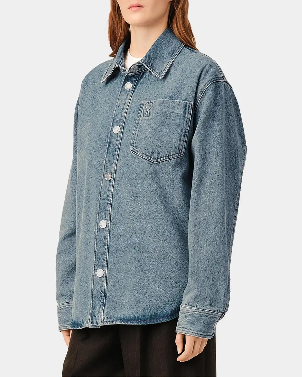 AMI PARIS Ami De Coeur Denim Overshirt | Thumbnail 6 AMI PARIS Ami De Coeur Denim Overshirt | Thumbnail 6