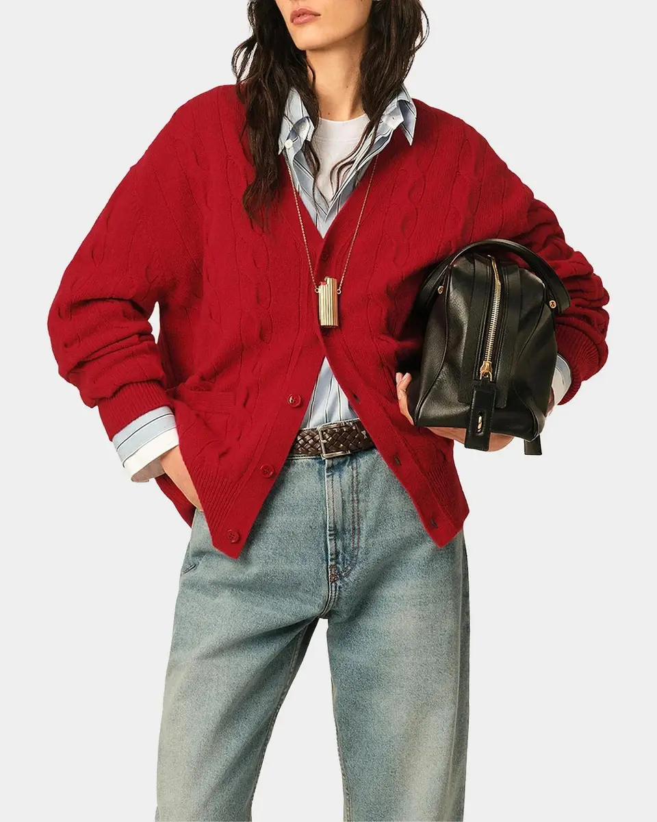 AMI PARIS Cable-Knit Wool Cardigan | Thumbnail 4 AMI PARIS Cable-Knit Wool Cardigan | Thumbnail 4