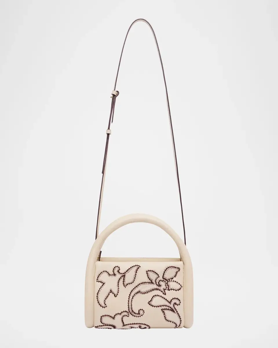 ALÉMAIS Duke Beaded Applique Leather Top-Handle Bag | Thumbnail 4
