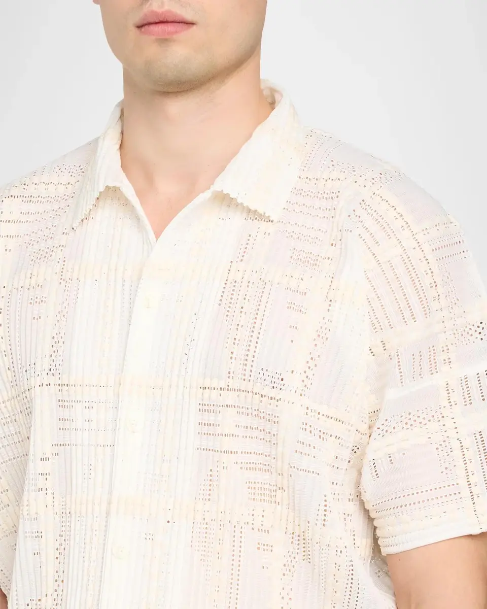 Homme Plissé Issey Miyake Men's Ramie Short-Sleeve Shirt | Thumbnail 5 Homme Plissé Issey Miyake Men's Ramie Short-Sleeve Shirt | Thumbnail 5