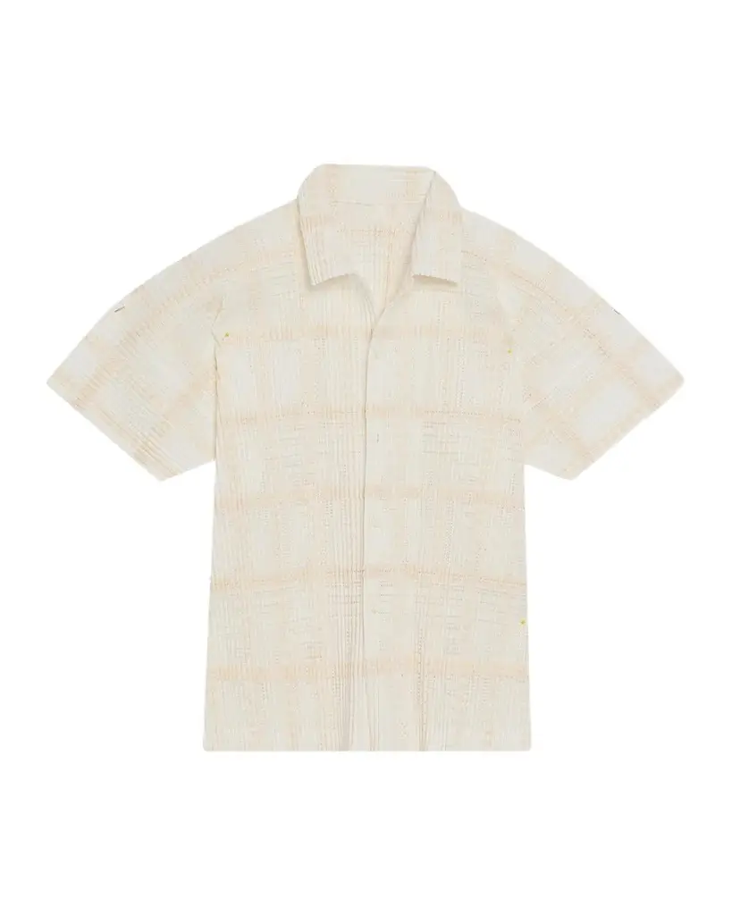 Homme Plissé Issey Miyake Men's Ramie Short-Sleeve Shirt