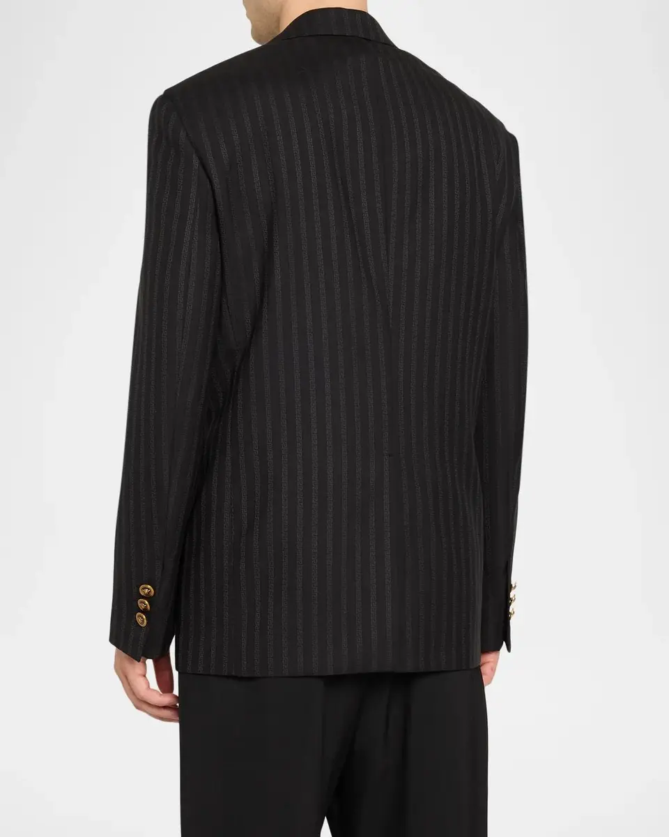 Versace Men's Wool Pinstripe Single-Button Evening Jacket | Thumbnail 3