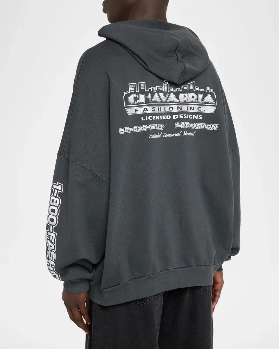 Willy Chavarria Men's Chavarria Licensed Designs Full-Zip Hoodie | Thumbnail 3 Willy Chavarria Men's Chavarria Licensed Designs Full-Zip Hoodie | Thumbnail 3